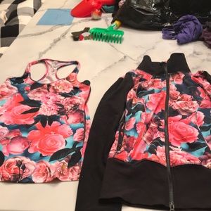 Lululemon matching tank and zip up jacket
